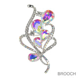 99824, TEARDROP ACCENT CRYSTAL RHINESTONE PIN BROOCH