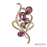 99824, TEARDROP ACCENT CRYSTAL RHINESTONE PIN BROOCH
