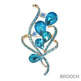 99824, TEARDROP ACCENT CRYSTAL RHINESTONE PIN BROOCH