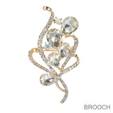 99824, TEARDROP ACCENT CRYSTAL RHINESTONE PIN BROOCH