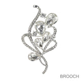 99824, TEARDROP ACCENT CRYSTAL RHINESTONE PIN BROOCH