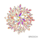 99825, MARQUISE RHINESTONE FLOWER PIN BROOCH