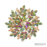 99825, MARQUISE RHINESTONE FLOWER PIN BROOCH