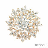 99825, MARQUISE RHINESTONE FLOWER PIN BROOCH