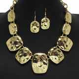 99830, GEOMETRIC HAMMERED METAL NECKLACE