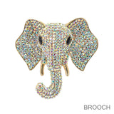 99831, ELEPHANT CRYSTAL RHINESTONE PIN BROOCH