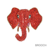 99831, ELEPHANT CRYSTAL RHINESTONE PIN BROOCH