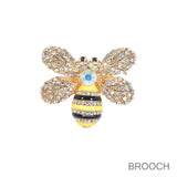99833, BUMBLE BEE CRYSTAL RHINESTONE PIN BROOCH