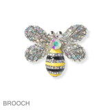 99833, BUMBLE BEE CRYSTAL RHINESTONE PIN BROOCH