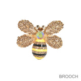99833, BUMBLE BEE CRYSTAL RHINESTONE PIN BROOCH