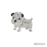 99834, BULL DOG CRYSTAL RHINESTONE PIN BROOCH