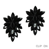 99838, MARQUISE RHINESTONE ACCENT CLIP ON EARRING