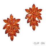 99838, MARQUISE RHINESTONE ACCENT CLIP ON EARRING
