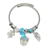 99843, CLOVER & LEAF CHARM OPEN CUFF BRACELET