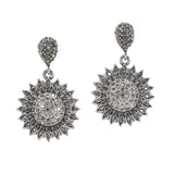 99850, SUNFLOWER CRYSTAL RHINESTONE DANGLE EARRING