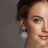 99850, SUNFLOWER CRYSTAL RHINESTONE DANGLE EARRING