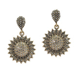 99850, SUNFLOWER CRYSTAL RHINESTONE DANGLE EARRING