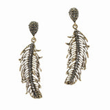 99857, LEAF CRYSTAL RHINESTONE DANGLE EARRING