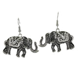99864, ELEPHANT ENAMEL WITH CRYSTAL RHINESTONE DANGLE EARRING
