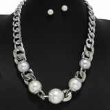 99877, PEARL WITH CHAIN NECKLACE