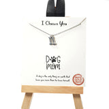 99891, GOLD DIPPED, "I CHEWS YOU", DOG MOM FOREVER BONE DAINTY NECKLACE