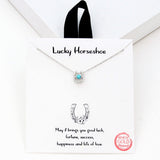 99894, GOLD DIPPED, "LUCKY HORSESHOE" DAINTY SLIDE NECKLACE