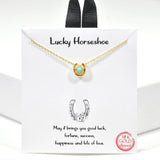 99894, GOLD DIPPED, "LUCKY HORSESHOE" DAINTY SLIDE NECKLACE