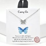 99906, GOLD DIPPED, "CARRY ON" DAINTY BUTTERFLY CZ NECKLACE