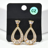 99911, TEARDROP CUBIC ZIRCONIA DANGLE EARRING