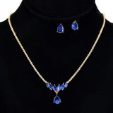 99927, TEARDROP CUBIC ZIRCONIA ACCENT CRYSTAL RHINESTONE NECKLACE