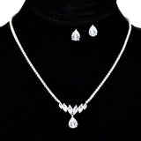 99927, TEARDROP CUBIC ZIRCONIA ACCENT CRYSTAL RHINESTONE NECKLACE