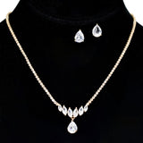 99927, TEARDROP CUBIC ZIRCONIA ACCENT CRYSTAL RHINESTONE NECKLACE