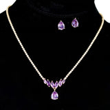 99927, TEARDROP CUBIC ZIRCONIA ACCENT CRYSTAL RHINESTONE NECKLACE