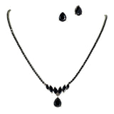 99927, TEARDROP CUBIC ZIRCONIA ACCENT CRYSTAL RHINESTONE NECKLACE