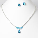 99927, TEARDROP CUBIC ZIRCONIA ACCENT CRYSTAL RHINESTONE NECKLACE