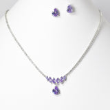 99927, TEARDROP CUBIC ZIRCONIA ACCENT CRYSTAL RHINESTONE NECKLACE