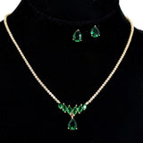 99927, TEARDROP CUBIC ZIRCONIA ACCENT CRYSTAL RHINESTONE NECKLACE