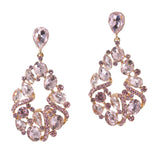 99932, MULTI SHAPE RHINESTONE DANGLE EARRING
