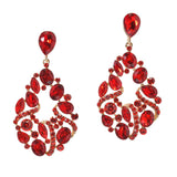 99932, MULTI SHAPE RHINESTONE DANGLE EARRING