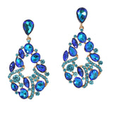 99932, MULTI SHAPE RHINESTONE DANGLE EARRING