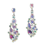 99933, MULTI SHAPE RHINESTONE DANGLE EARRING