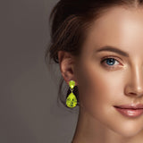 99939, TEARDROP RHINESTONE DANGLE EARRING
