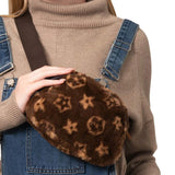 99979, SOFT FEEL MULTI FLOWER PRINT FUR SLING BAG