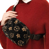 99979, SOFT FEEL MULTI FLOWER PRINT FUR SLING BAG