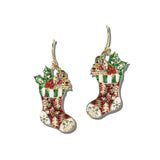 AE9416-GMT_MO 9 · Christmas Stocking Dangle Earrings – Gold/Multi