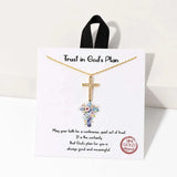 Trust In Gods Plan Pave CZ Cross Pendant Necklace – Gold · BMN00203 GDCRY 9