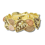 BG5458BN_AJ 9 · Enamel Leaf Stretch Bangle – Gold/Brown