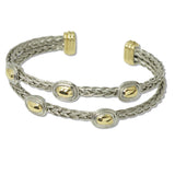 108581, 14K GOLD PLATED OVAL ACCENT DESIGNER INSPIRED CUFF BRACELET