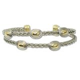 108581, 14K GOLD PLATED OVAL ACCENT DESIGNER INSPIRED CUFF BRACELET