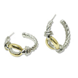 108619, 14K GOLD PLATED DESIGNER INSPIRED HOOP EARRING